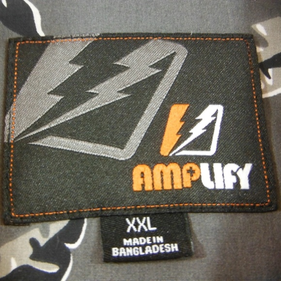 NWT Amplify Mens Gray Floral Hawaiian Shirt - XXL - Picture 3 of 8